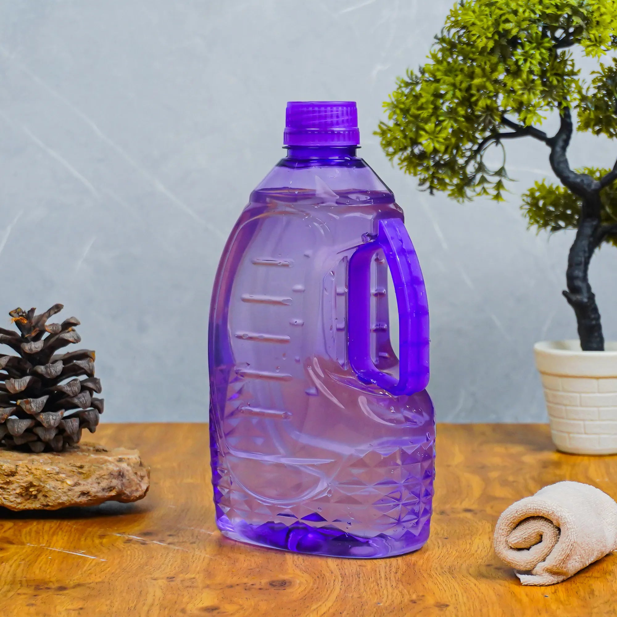 2 Litre Purple Plastic Big Water Bottles for Fridge