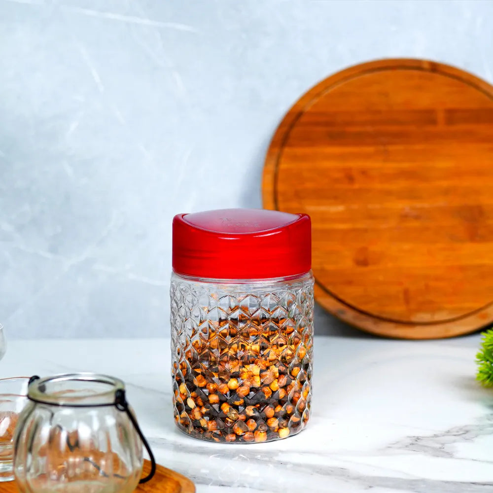 900ml Red Nuts Jar