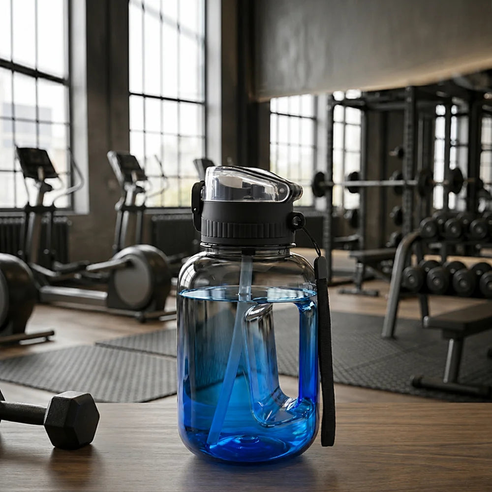 Gym Bottle Black Blue 1 Ltr