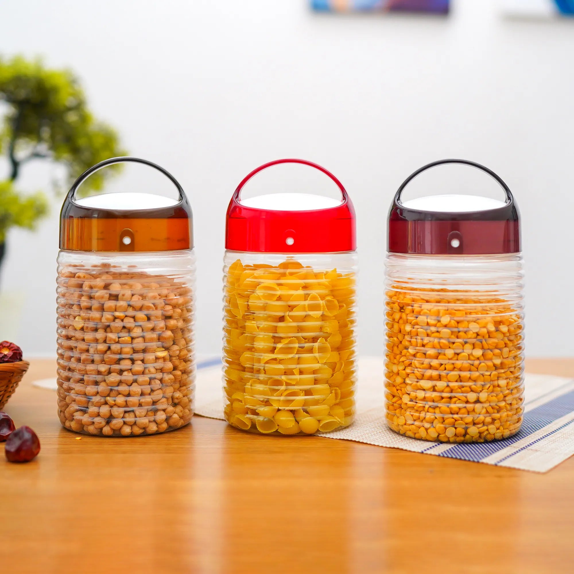 Transparent Daal Storage Jars